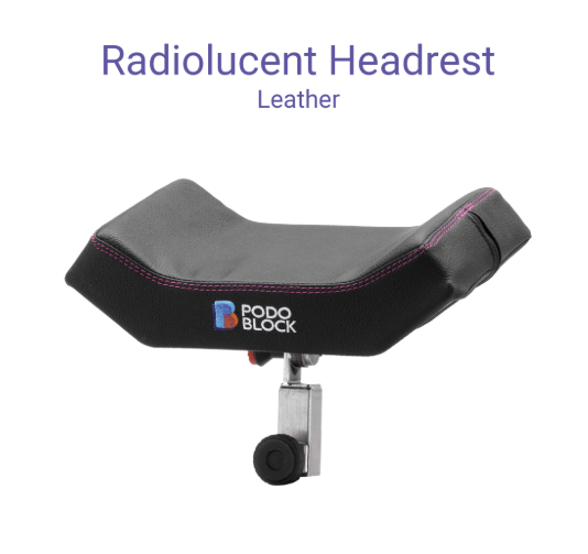 Hovedstøtte, røntgengennemtrængelig, i syntetisk læder